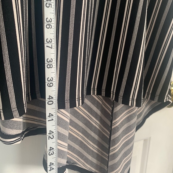 Banana Republic Factory White & Black Stripe Asymmetrical Hem Dress Ladies Small - Picture 6 of 12